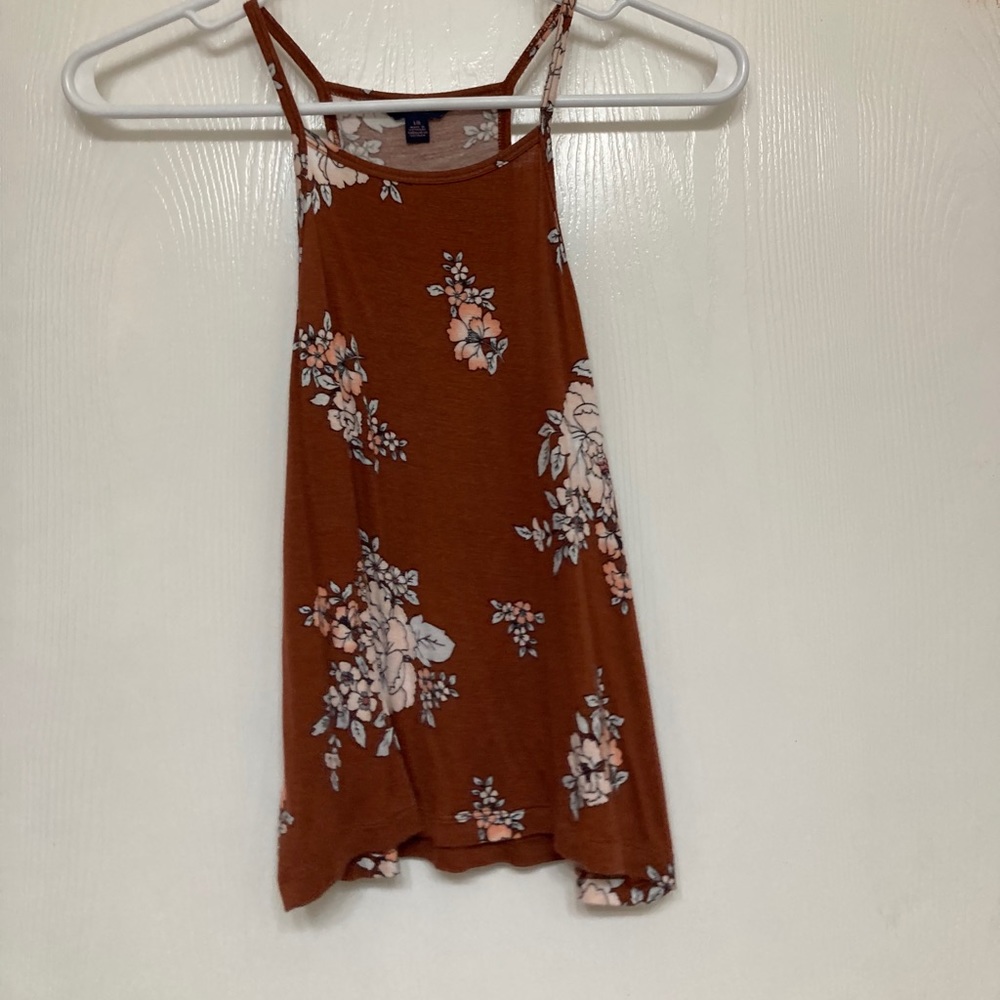 Brown Floral Tank top